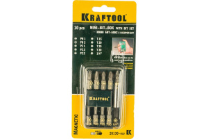 Набор KRAFTOOL бит COMPACT-10 с магнит.адаптером 10пред