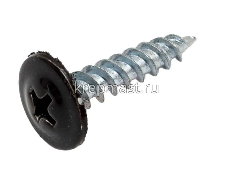 Саморез п/сф головка с п/ш острый 4,2х19 RAL8019