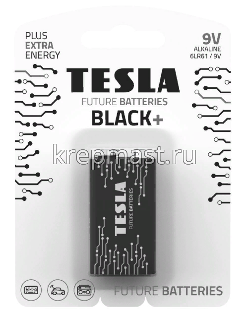 Батарейка TESLA BATTERIES BLACK 9V 6LR61