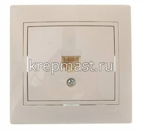 Розетка телефонная евро кремов.