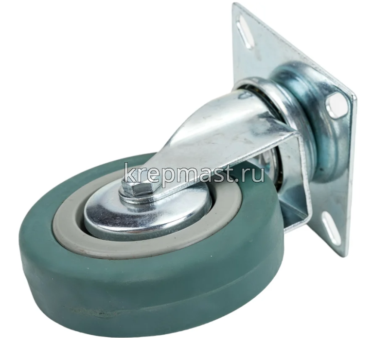 Колесо д. 75мм поворотное ЗУБР на площадке резина с тормозом (г/п 50кг)