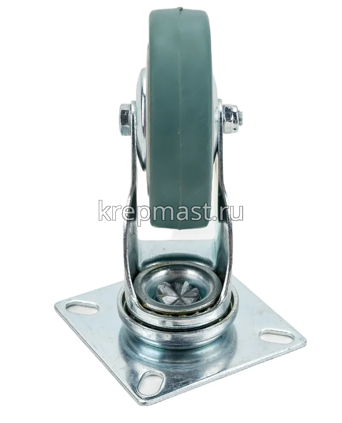 Колесо д. 75мм поворотное ЗУБР на площадке резина с тормозом (г/п 50кг)