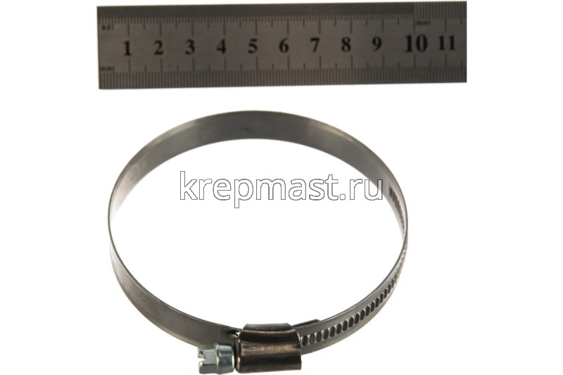 Хомут червячный нержавейка 60-80