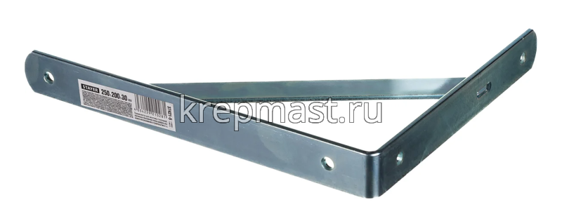 Уголок-кронштейн STAYER 250х200х30х4мм оцинк.