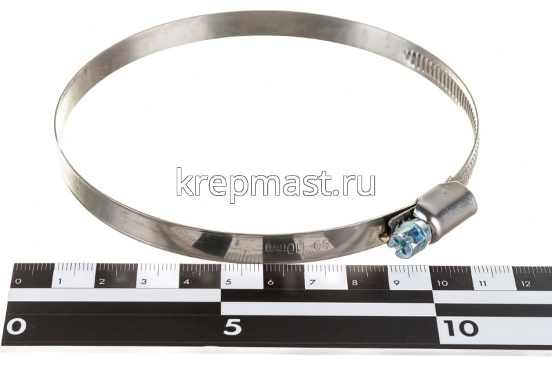 Хомут червячный нержавейка 90-110