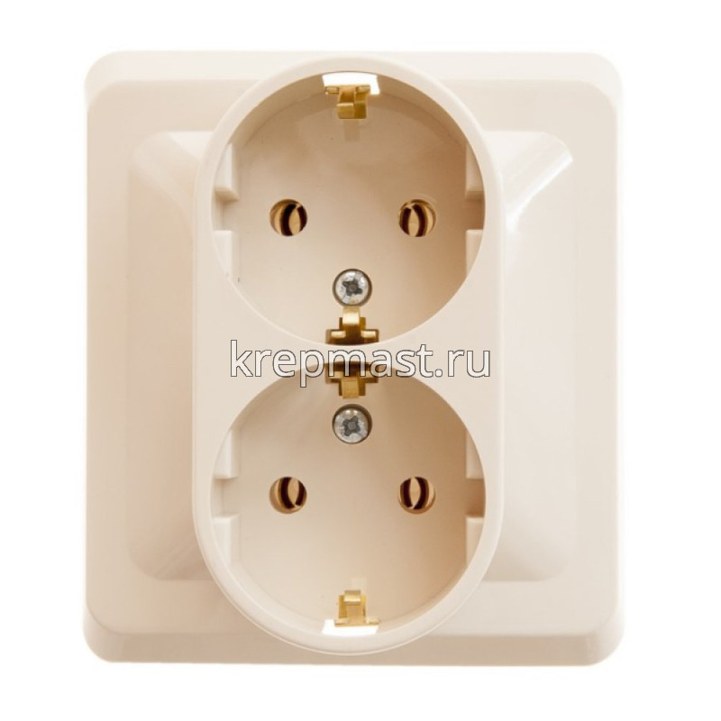 Розетка РС 16-007К СП крем с/з 2-ая