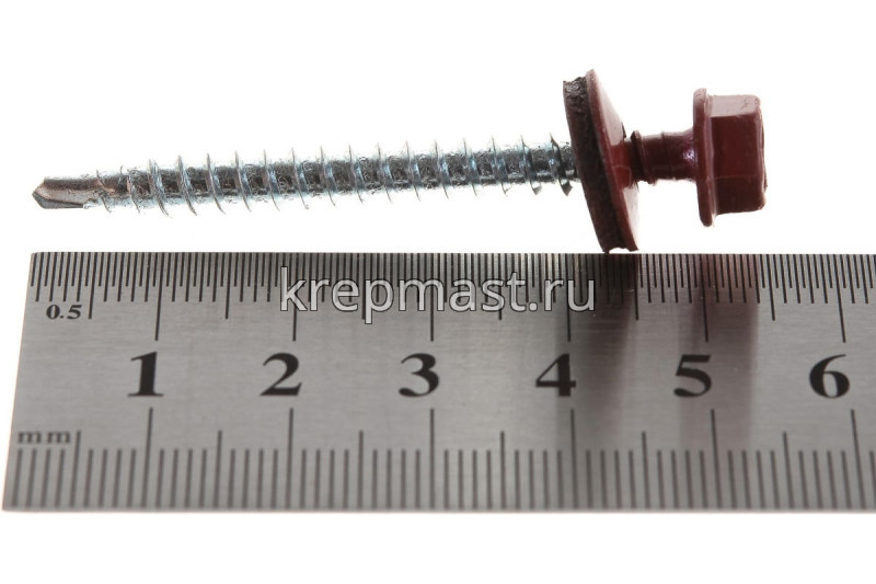 Саморез д/кровли краш. 4,8х51 RAL 3011/RR29