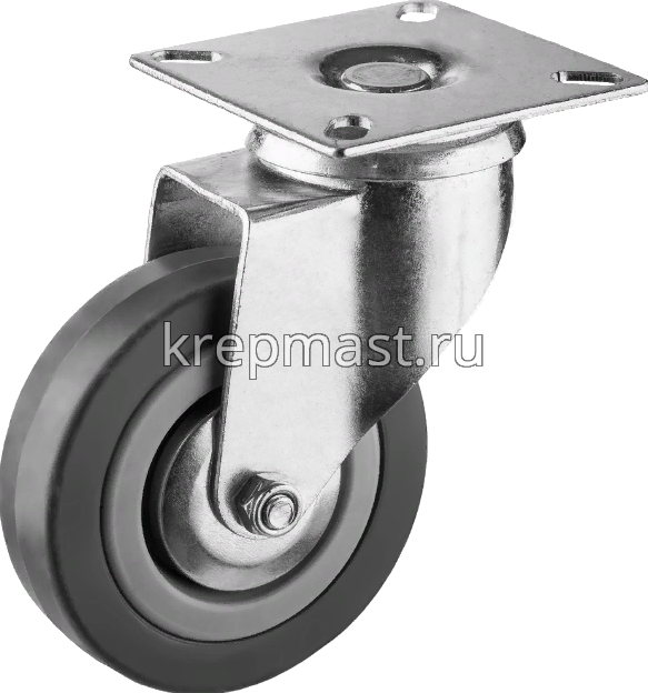 Колесо д. 50мм поворотное ЗУБР на площадке резина (г/п 35кг)
