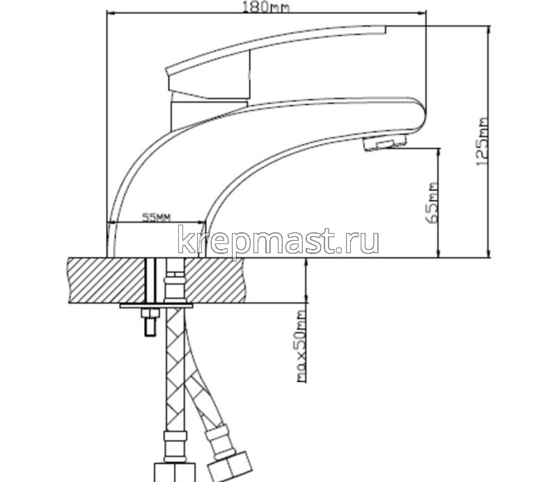 Смеситель д/умывальника B8213-1 латунь