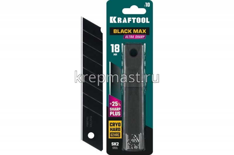 Лезвия для ножа техн. 18мм KRAFTOOL BLACK MAX