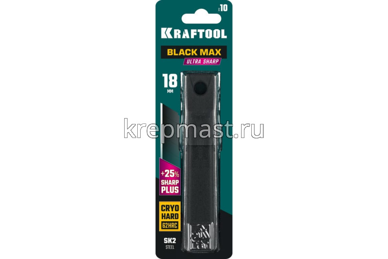 Лезвия для ножа техн. 18мм KRAFTOOL BLACK MAX