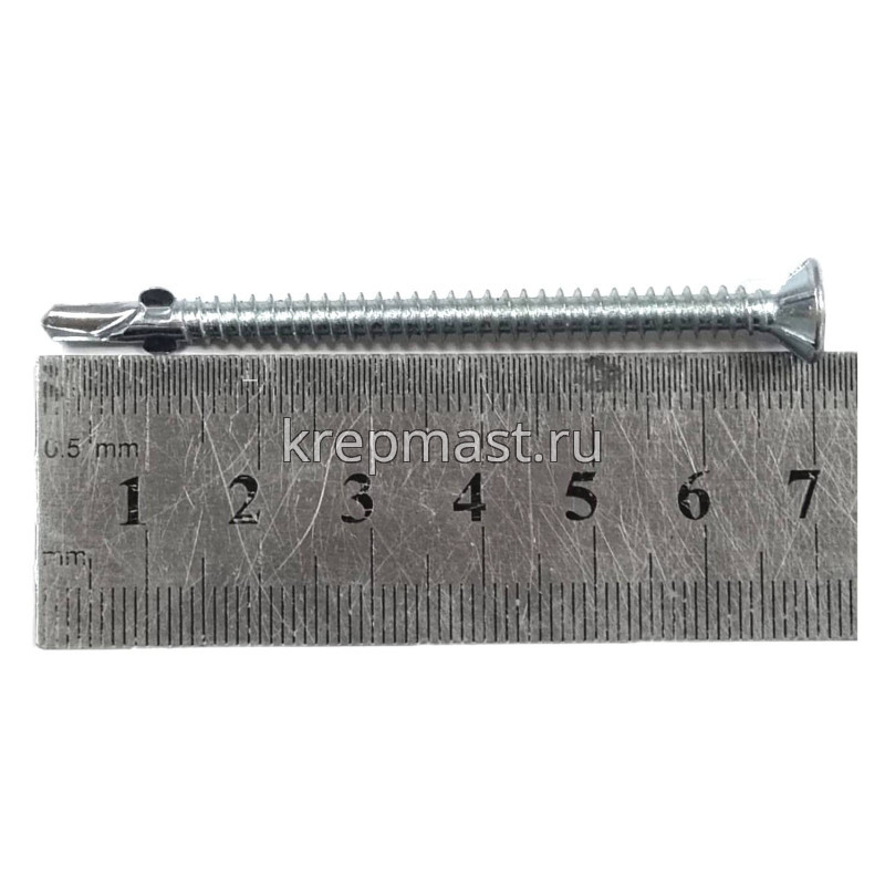 Саморез кров. ТХ25 с УШКАМИ б/шайбы DIN 7504 P 4,8х70 потай. - сверло оцинк.
