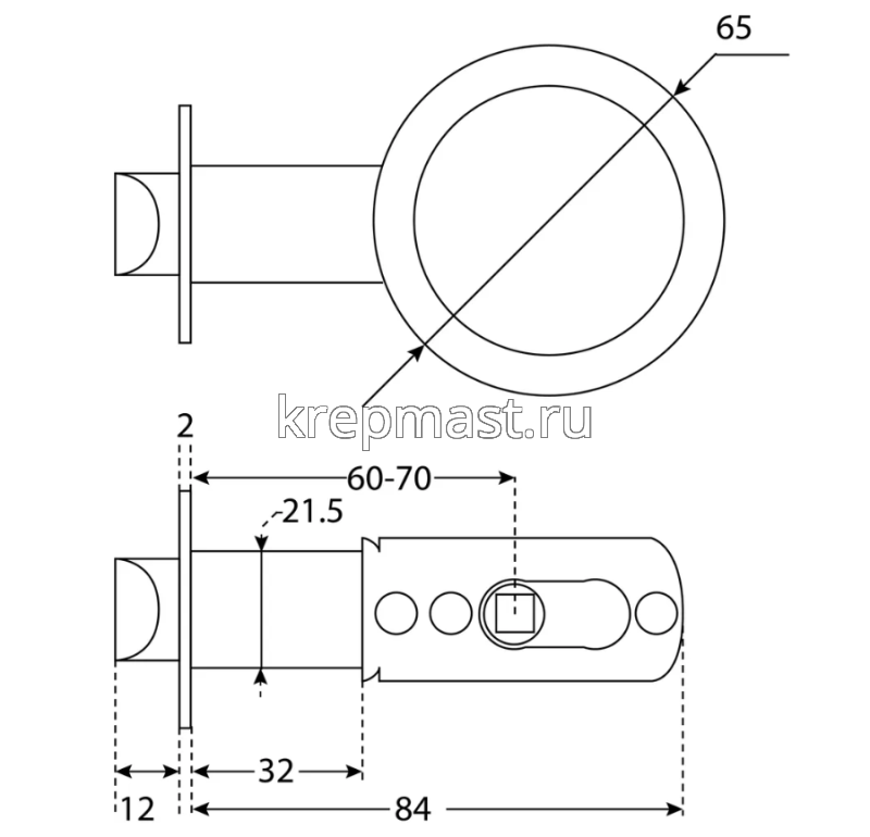 Защелка дверная АЛЛЮР 5560 ВК СР хром верт./пустая