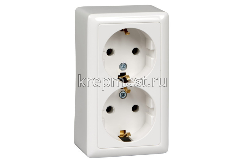 Розетка РА 16-238-б ОП белая с/з 2-ая