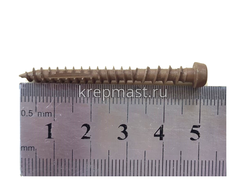 Шуруп для террасной доски 5х50 коричневые