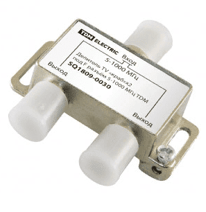 Делитель 2 отвода под F-разъем 5-1000 МГц TDM