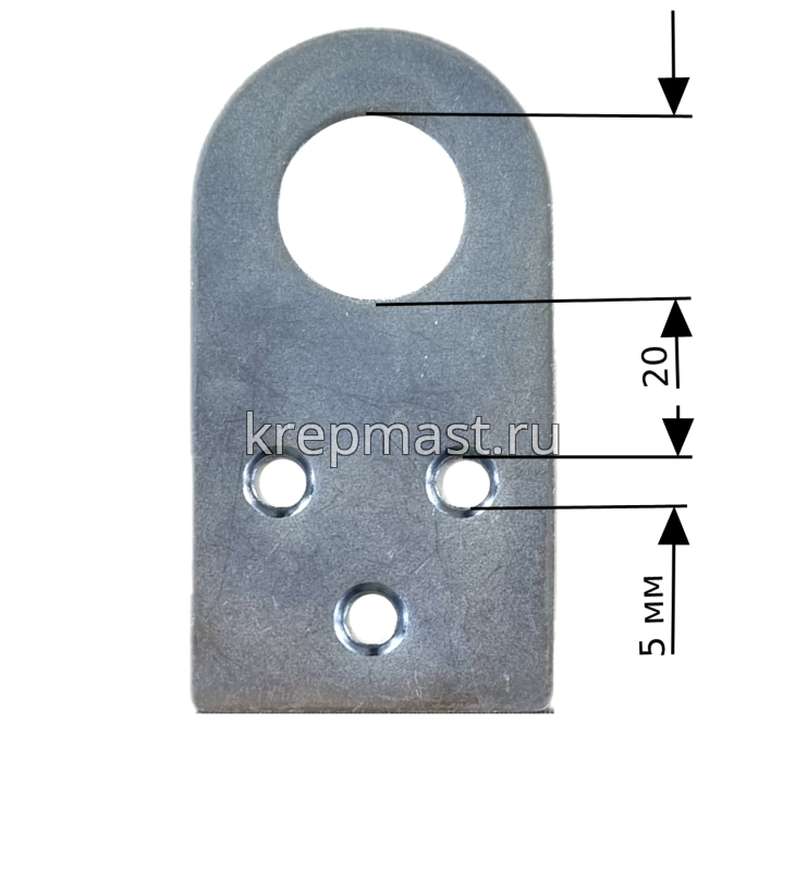 Проушина прямая 40х 75мм цинк