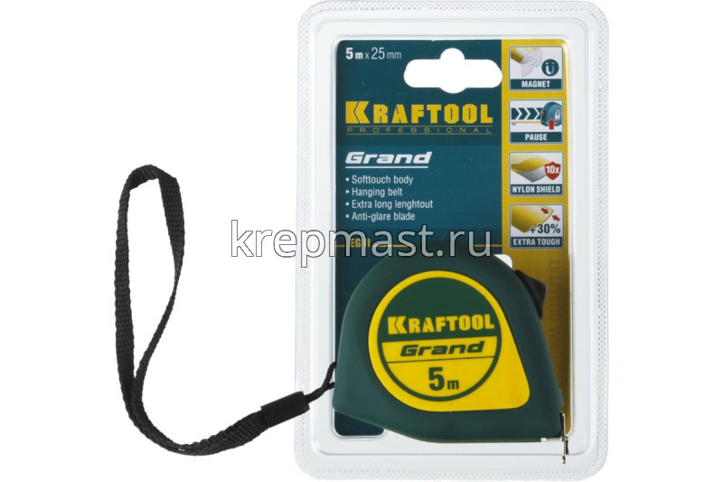 Рулетка 5м х 25мм KRAFTOOL GRAND