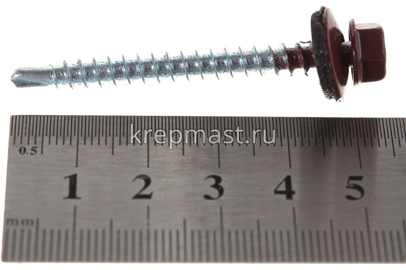 Саморез д/кровли краш. 4,8х51 RAL 3005/RR28