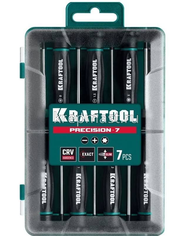 Отвертки-набор KRAFTOOL для точных работ (SL1.5/2/PH00/0/1/TX5/6)